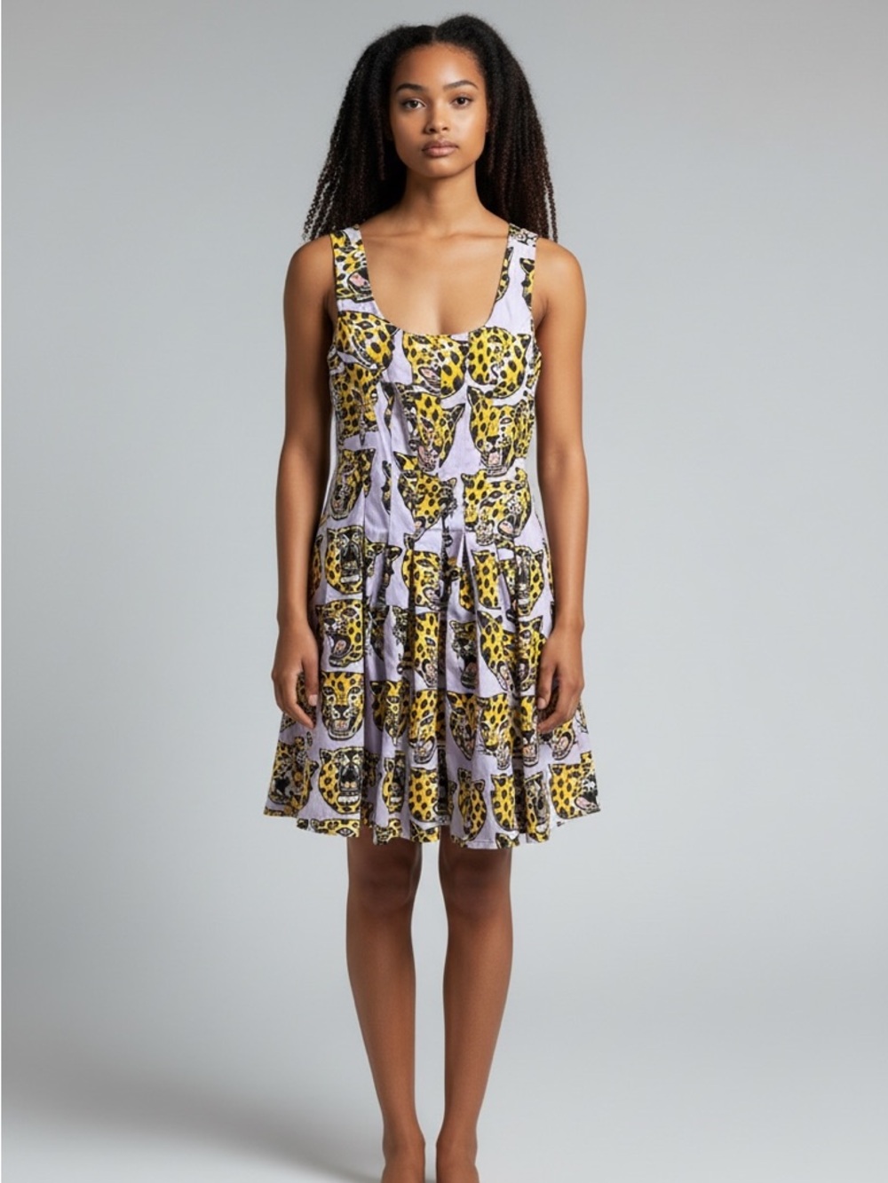 Nooworks LIMITED EDITION Cheetah Head Vacation Dress XS